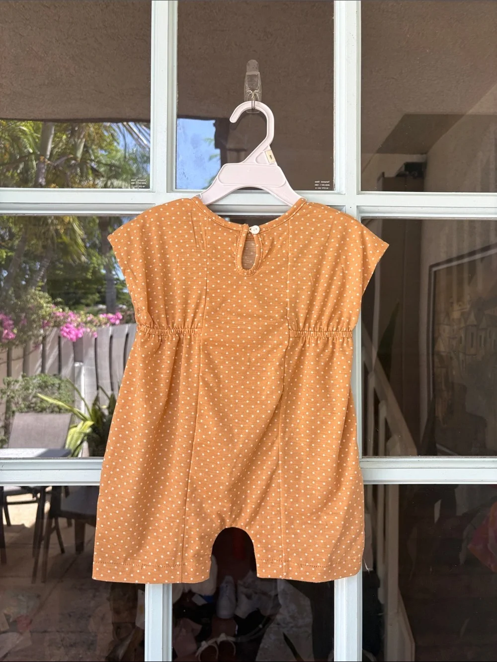 Kids Polka Dot One-Piece Bodysuit - Mustard